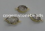 NGC270 10*15mm - 13*18mm freeform plated druzy agate connectors
