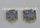 NGC274 22*22mm - 24*24mm blue lace agate gemstone connectors