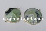 NGC278 30*35mm - 35*40mm freeform agate gemstone connectors