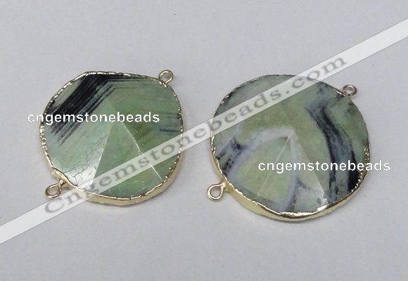 NGC278 30*35mm - 35*40mm freeform agate gemstone connectors