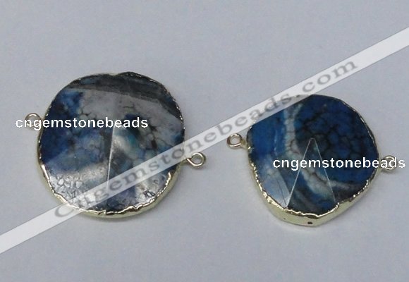 NGC279 30*35mm - 35*40mm freeform agate gemstone connectors