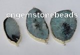 NGC283 22*45mm - 40*55mm freeform druzy agate connectors