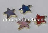 NGC286 24*26mm star agate gemstone connectors wholesale