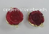 NGC288 23*25mm - 26*28mm carved flower agate gemstone connectors