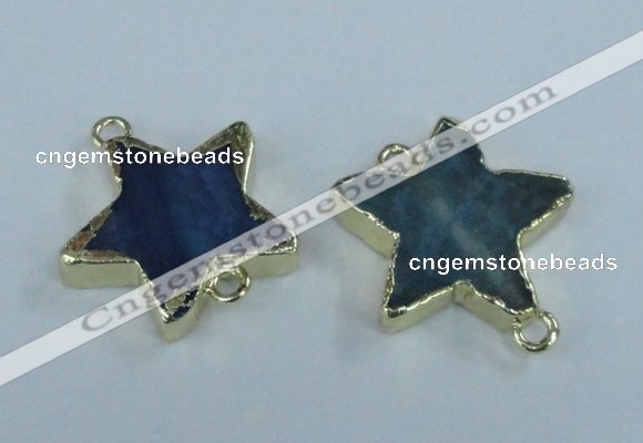 NGC296 24*26mm star agate gemstone connectors wholesale