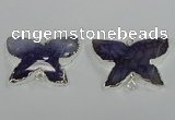 NGC310 22*30mm carved butterfly agate gemstone connectors