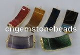 NGC326 15*50mm - 22*45mm agate gemstone connectors wholesale