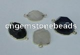 NGC333 15*20mm - 22*25mm freeform agate gemstone connectors