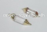 NGC335 10*25mm - 12*40mm faceted nuggets white crystal connectors