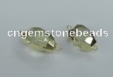 NGC338 15*20mm - 18*25mm faceted nuggets yellow quartz connectors