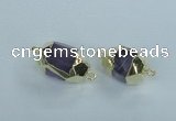 NGC340 15*20mm - 18*25mm faceted nuggets amethyst connectors