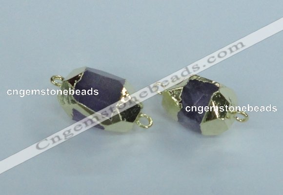 NGC340 15*20mm - 18*25mm faceted nuggets amethyst connectors