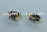 NGC341 15*20mm - 18*25mm faceted nuggets smoky quartz connectors