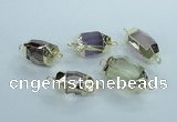 NGC342 15*20mm - 18*25mm faceted nuggets mixed quartz connectors