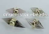 NGC349 18*30mm - 15*45mm faceted bicone mixed quartz connectors