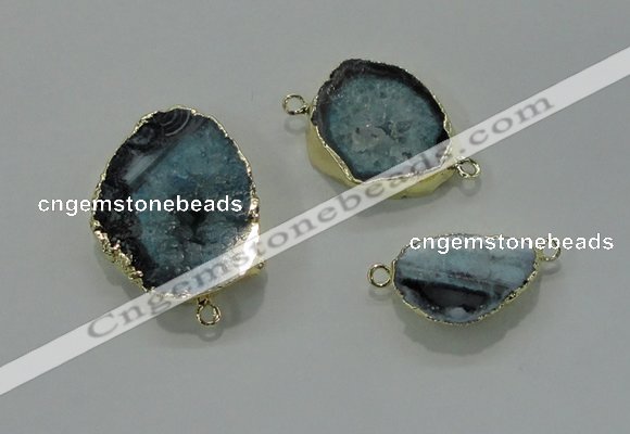 NGC362 15*25mm - 25*30mm freeform druzy agate connectors