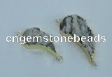 NGC365 18*30mm - 25*45mm wing-shaped agate gemstone connectors