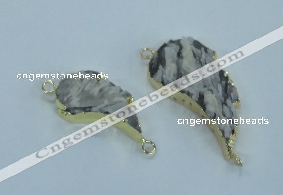 NGC365 18*30mm - 25*45mm wing-shaped agate gemstone connectors