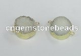 NGC377 20mm coin druzy agate gemstone connectors wholesale