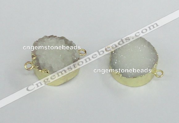 NGC377 20mm coin druzy agate gemstone connectors wholesale