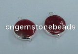 NGC386 18mm flat round agate gemstone connectors wholesale