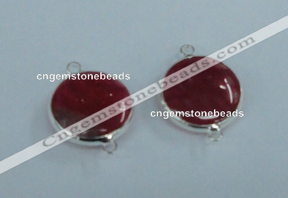 NGC386 18mm flat round agate gemstone connectors wholesale