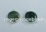 NGC388 18mm flat round agate gemstone connectors wholesale