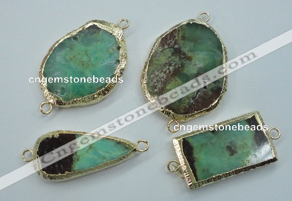 NGC39 25*35mm - 35*45mm freeform australia chrysoprase connectors