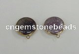NGC391 18mm flat round agate gemstone connectors wholesale