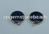 NGC393 18mm flat round agate gemstone connectors wholesale
