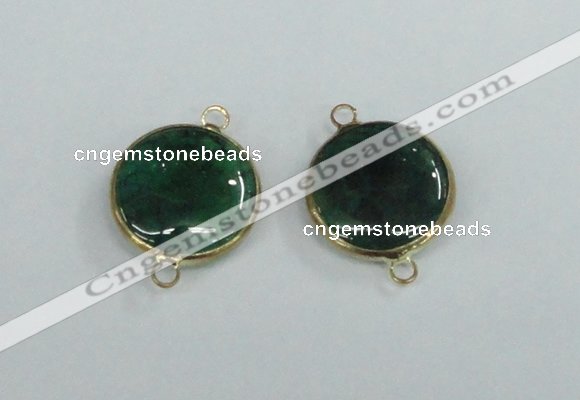 NGC399 18mm flat round agate gemstone connectors wholesale