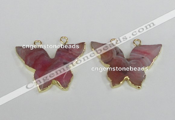 NGC408 30*40mm butterfly agate gemstone connectors wholesale