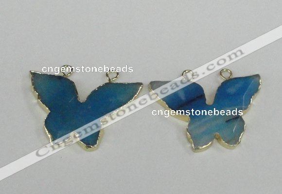 NGC409 30*40mm butterfly agate gemstone connectors wholesale