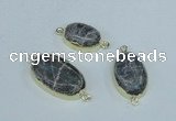 NGC416 15*20mm - 18*25mm oval labradorite gemstone connectors