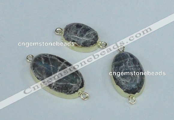 NGC416 15*20mm - 18*25mm oval labradorite gemstone connectors