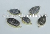 NGC417 15*20mm - 18*25mm freeform labradorite gemstone connectors