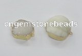 NGC434 20*25mm - 25*30mm freeform druzy agate gemstone connectors