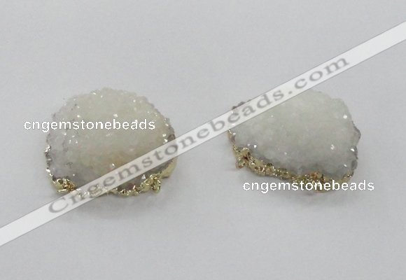 NGC435 25*35mm - 35*40mm freeform druzy agate gemstone connectors