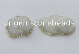 NGC436 38*45mm - 45*50mm freeform druzy agate gemstone connectors