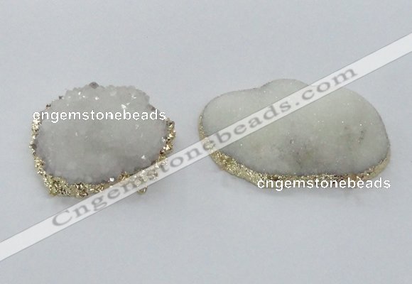 NGC436 38*45mm - 45*50mm freeform druzy agate gemstone connectors