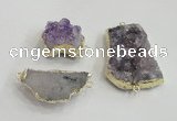 NGC438 20*25mm - 25*30mm freeform druzy amethyst gemstone connectors