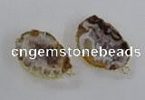 NGC445 18*25mm - 25*35mm freeform druzy agate gemstone connectors