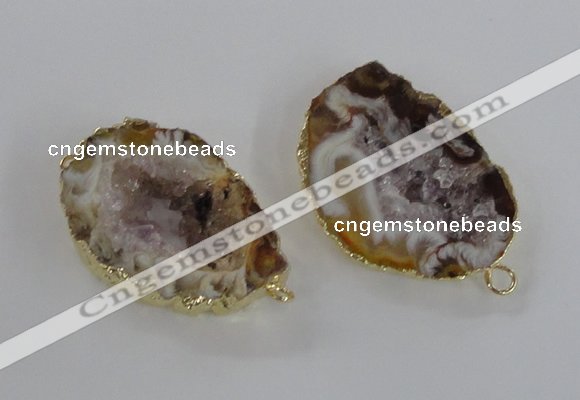 NGC445 18*25mm - 25*35mm freeform druzy agate gemstone connectors