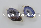 NGC447 18*25mm - 25*35mm freeform druzy agate gemstone connectors