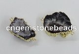 NGC450 18*25mm - 25*35mm freeform druzy agate gemstone connectors