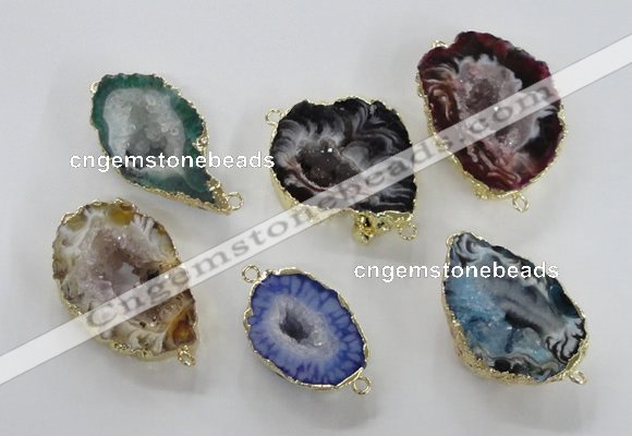 NGC451 18*25mm - 25*35mm freeform druzy agate gemstone connectors