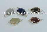 NGC455 13*18mm flat teardrop agate gemstone connectors wholesale