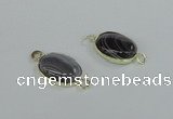 NGC458 12*16mm oval Botswana agate gemstone connectors wholesale