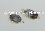 NGC459 13*18mm oval Botswana agate gemstone connectors wholesale