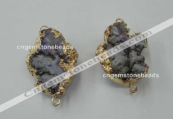 NGC46 20*30mm - 25*35mm freeform druzy agate connectors